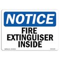 Signmission OSHA Notice Sign, Fire Extinguisher Inside, 18in X 12in Decal, 12" W, 18" L, Landscape OS-NS-D-1218-L-12597